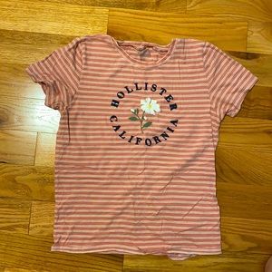 Hollister Pink Striped T-Shirt